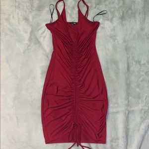 Ruched Dress- Burgundy